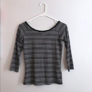 Off-the-shoulder B&W striped top